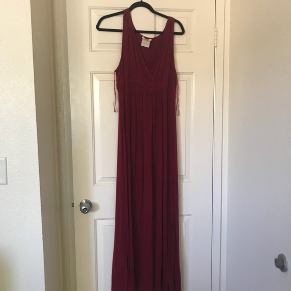 brick red maxi dress